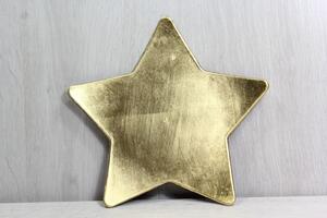 Plastová tácka hviezda - zlatá (p. 23,5 cm) - vianočný