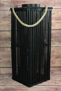 Prútený lampáš s úchytkou - čierny (v. 59,5 cm) - moderný štýl