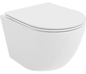 Mexen Lena, závesná WC misa 490x360x340 mm, Rimless Tornádo + toaletné WC sedadlo z duroplastu, biela lesklá, 30220400T