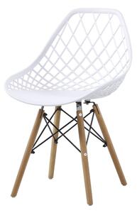 RIANA plastová stolička, biela/buk