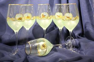 Sklenené poháre na víno biele "Poľovnícky motív" 360ml