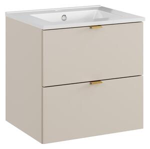 Comad Závesná skrinka Dalia Cashmere so zápustným umývadlom 50 cm kašmírová