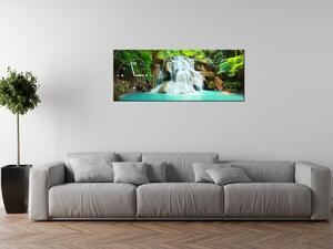 Obraz s hodinami Vodopád v Thajsku Rozmery: 60 x 40 cm