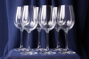 Sklenené stopkové poháre na Biele víno - set 6ks - (391ml) - moderný štýl