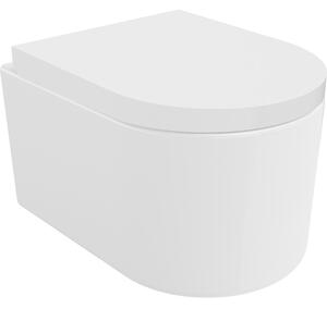 Mexen Sofia, závesná WC misa 490x360x355 mm, Rimless Tornádo + WC sedadlo z duroplastu, biela lesklá, 30540200T