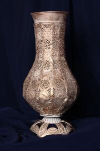 Kovová váza s niklovým povlakom (16x35cm) - moderný štýl