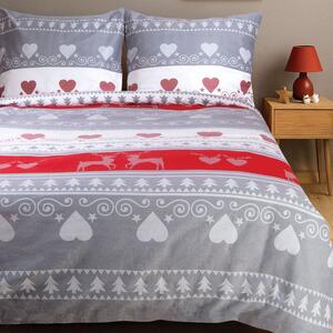 VIANOČNÉ FLANELOVÉ OBLIEČKY FLANELOVE 200X220 CM, 2KS 70X80 CM VZOROVANÉ