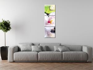 Obraz s hodinami Biela orchidea a kamene - 3 dielny Rozmery: 90 x 70 cm