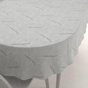 Biante Dekoračný oválny obrus Leona LN-165 Popínavé lístky na sivom 120x200 cm