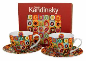 Porcelánová šálka s podšálkou Kandinskij Squares 270 ml sada 2ks