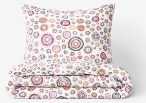 Goldea krepové posteľné obliečky - batikované kruhy 140 x 200 a 70 x 90 cm