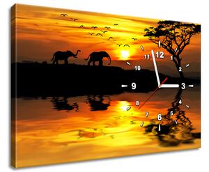 Obraz s hodinami Afrika Rozmery: 30 x 30 cm