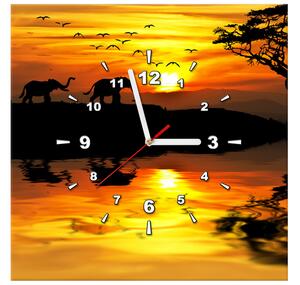 Obraz s hodinami Afrika Rozmery: 60 x 40 cm
