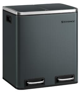 SONGMICS Kôš na triedený odpad 2 x 15 l sivý