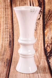 Keramická váza - biela mramorová (10x10x25,2cm) - moderný štýl