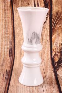 Keramická váza - biela mramorová (10x10x25,2cm) - moderný štýl