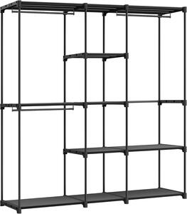 SONGMICS Otvorená skriňa 182 x 182 x 43 cm, čierna