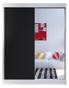 Skriňa s posuvnými dverami Belgia I, Farby: biela / čierna + zrkadlo, Osvetlenie: bez osvetlenia Mirjan24 5902928934953