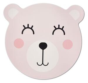 ZELLER Detská podložka s motívom medveďa, ružová, priemer 36,5 cm