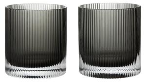 Poháre Ripple Tumbler, Smoked Grey, sada 2 kusov – Ferm Living