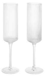 Poháre na šampanské Ripple Flutes, Clear, sada 2 kusov – Ferm Living