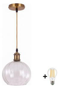 BRILAGI - LED luster na lanku RETRO GLASS 1xE27/60W/230V pr. 25 cm zlatá/číra