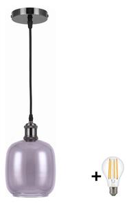 BRILAGI -LED Luster na lanku RETRO GLASS 1xE27/60W/230V pr. 14cm čierna/dymovo-šedá