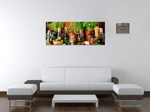 Obraz s hodinami Zeleninové prísady Rozmery: 100 x 40 cm