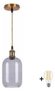 BRILAGI -LED Závesný luster na lanku RETRO GLASS 1xE27/60W/230V priemer 14 cm zlatá/zadymená sivá