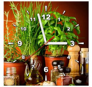 Obraz s hodinami Zeleninové prísady Rozmery: 30 x 30 cm