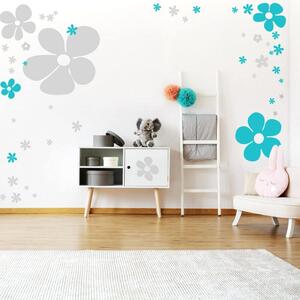 INSPIO-výroba darčekov a dekorácií - Nálepky farebných kvetov do detskej izby