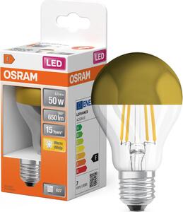 LED žiarovka so zrkadlovým vrchlíkom FILAMENT E27/6,5W/230V 2700K zlatá - Osram