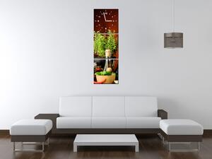 Obraz s hodinami Zeleninové prísady - 3 dielny Rozmery: 90 x 30 cm