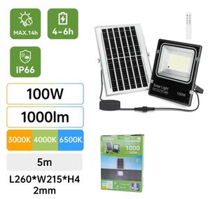 Aigostar-LED Solárny reflektor LED/100W/3,2V 2000mAh 3000K/4000K/6500K IP66 + DO