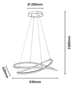 Rabalux 72341 - LED stmievateľný luster na lanku MALIRA 75W/230V 3000-6500K+diaľkový ovládač