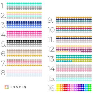INSPIO-textilná prelepiteľná nálepka - Bodkované nálepky s horčicovou a ružovou farbou