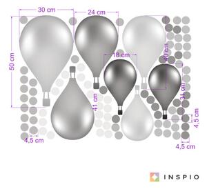 INSPIO-textilná prelepiteľná nálepka - Samolepiace balóny v nórskom štýle v sivej farbe