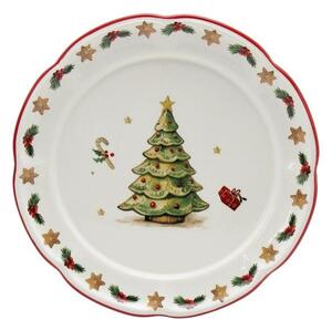 Keramický dezertný tanierik so stromčekom Chrissie - Ø 20,5*2 cm - Exner