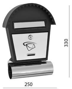 Kovian-Prod Poštovní schránka (250x350x50mm) nerez / černá, max. formát listu: B6, le