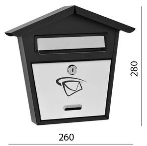 Kovian-Prod DOPRODEJ Poštovní schránka (260x280x60mm) nerez / černá, max. formát listu: B6, le