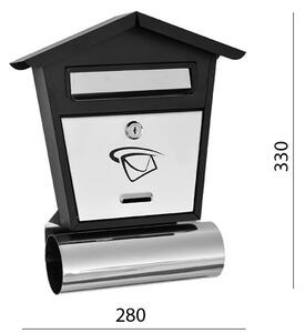 Kovian-Prod Poštovní schránka (280x330x75mm) nerez / černá, max. formát listu: B6, le