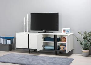 KVATRO stolík pod TV, biela/čierna