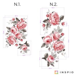 INSPIO-textilná prelepiteľná nálepka - Nálepka na stenu - Vintage kvetiny