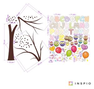 INSPIO-textilná prelepiteľná nálepka - Nálepka - ABECEDA strom