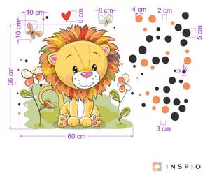 INSPIO-textilná prelepiteľná nálepka - Nálepka - Levík s bodkami