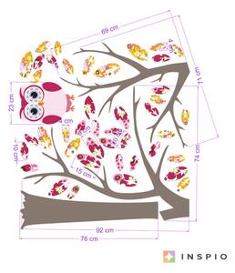 INSPIO-textilná prelepiteľná nálepka - Nálepka - Strom so sovičkou II