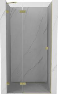 Mexen, Mexen Lunar ľavé výklopné sprchové dvere 70 cm, transparentné, brúsené zlaté - 834-070-000-55-00-L