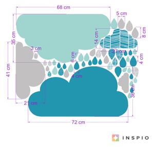 INSPIO-textilná prelepiteľná nálepka - Oblaky na stenu za IKEA police 001op
