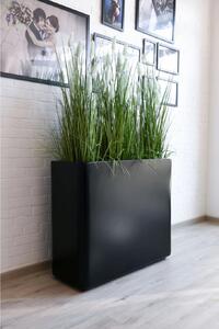 Kvetináč OFIRO, sklolaminát, šírka 88 cm, s koliesky, čierny