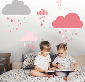 INSPIO-textilná prelepiteľná nálepka - Oblaky na stenu za IKEA police 003op